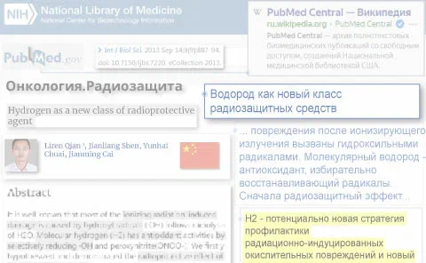 Водород в профилактике радиационных повреждений после облучения