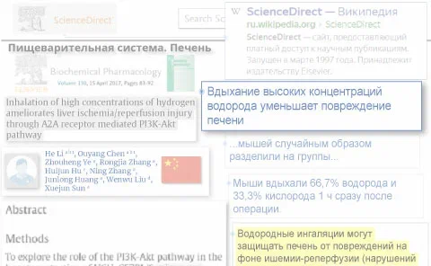Патологическое повреждение печени: защитное действие ингаляций водорода